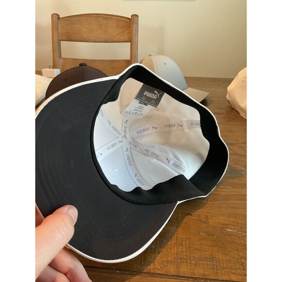 Lot Mens Golf Hots Caps PUMA Small Mediums White Black Gray Fitted Stretch - Picture 5 of 9